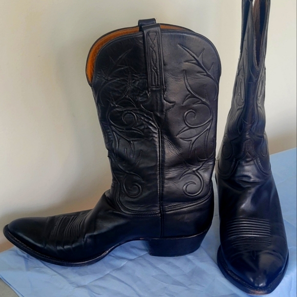 Lucchese Classic-Custume Black Western Leather Boots - Picture 2 of 8
